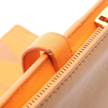 Bottega Veneta Bifold Wallet Brown Orange Leather Zip — view 9