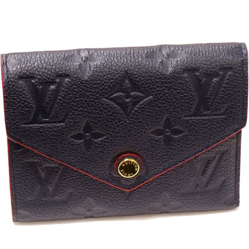 Louis Vuitton Trifold Wallet With Coin Purse Monogram Empreinte Marine Rouge