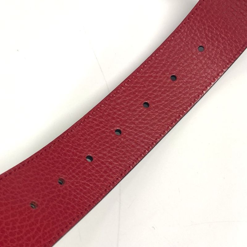 Gucci Belt Double G Logo Buckle 450000 Leather Red