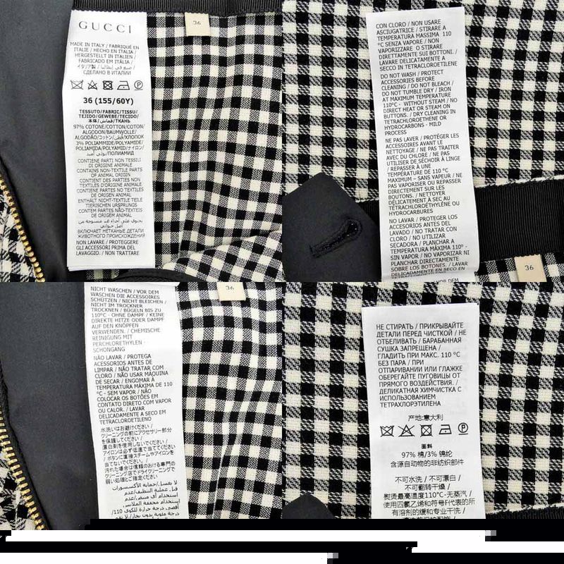 Gucci Pants Check Size 36 Black White 741239 Women's Apparel Women's