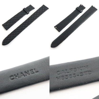 Chanel Boyfriend H6586 Black Diamond Bezel SS Leather Quartz Ladies