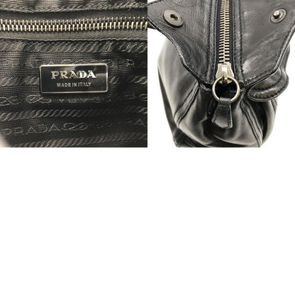 Prada Handbag Shoulder Bag Black Leather Women's Branded Fashion