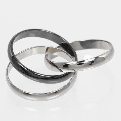 Cartier Trinity 3.4mm (0.13in) Band 18kwhite Gold X Ceramic #22 Men's 7.8g Ring