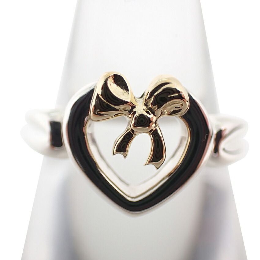 Tiffany & Co 925 750 Heart Ribbon Ring