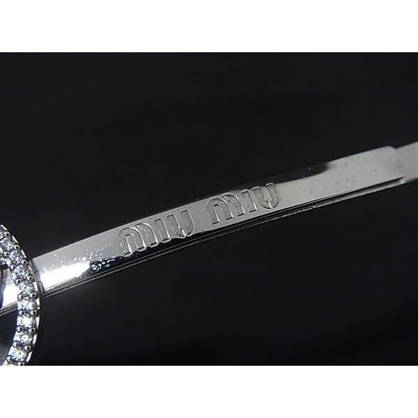 Miu Miu Miu Heart Line Stone Hairpin Hair Clip Silver — view 3