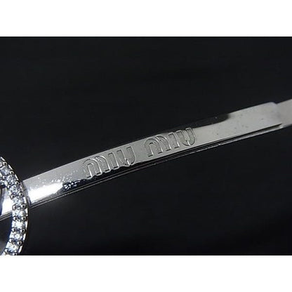 Miu Miu Miu Heart Line Stone Hairpin Hair Clip Silver — view 3