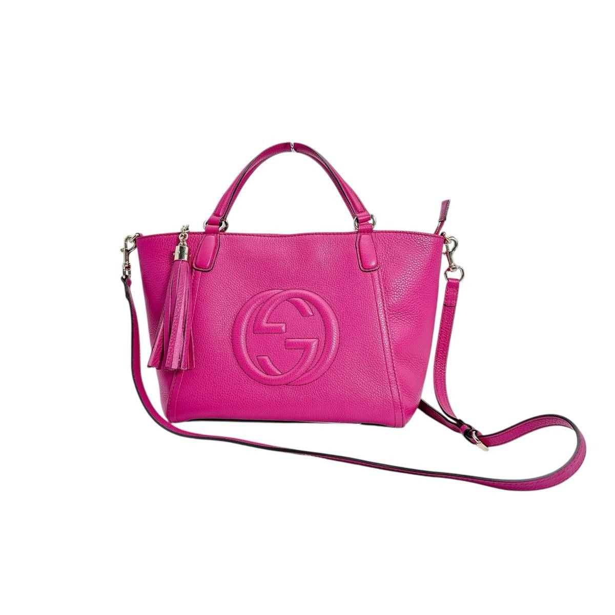 Gucci 2-Way Bag Handbag Calf Pink