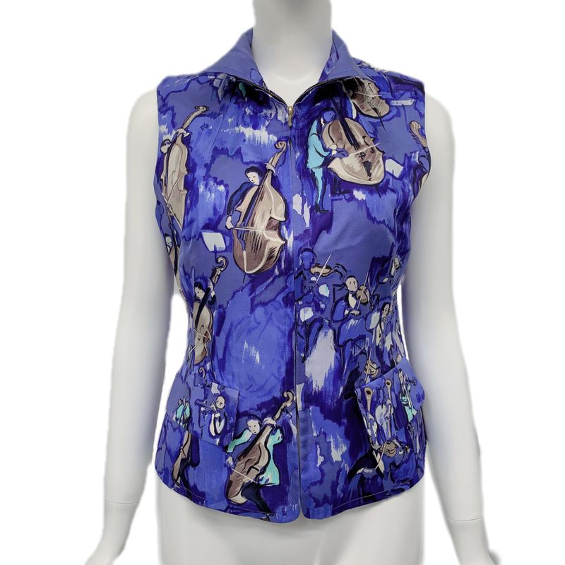 Hermes Concerto Vest Size 38 Blue