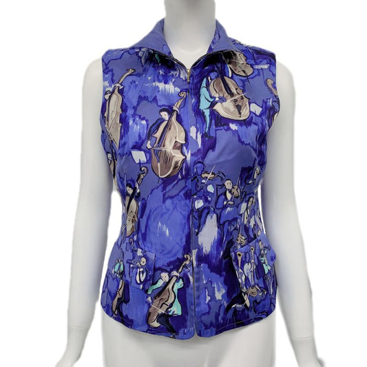 Hermes Concerto Vest Size 38 Blue
