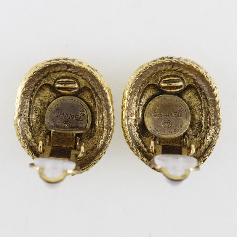 Chanel Coco Mark Vintage Gold Plated Ladies 14.0g Earrings
