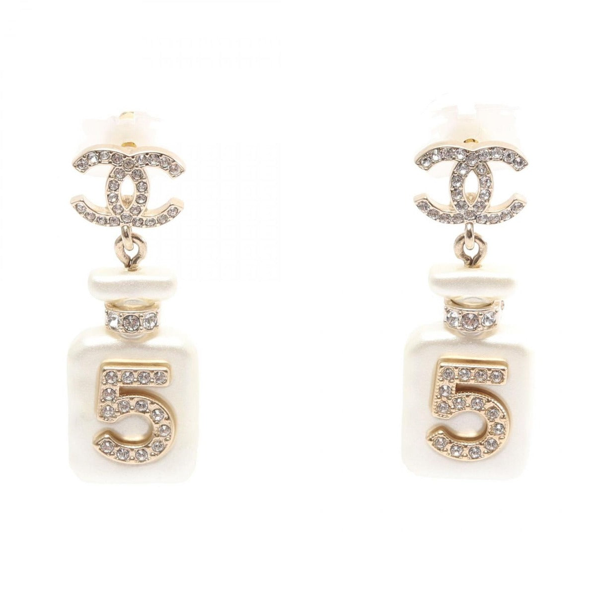 Chanel Earrings CC Logo Perfume Bottle