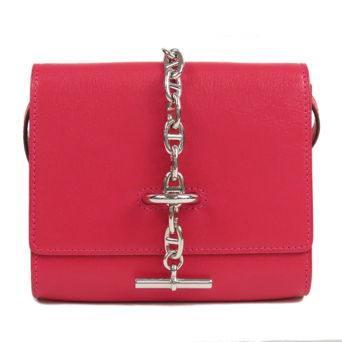 Hermes Chaine D'ancre to Go Compact Rose Silver Chevre Chamkila Bifold Wallet