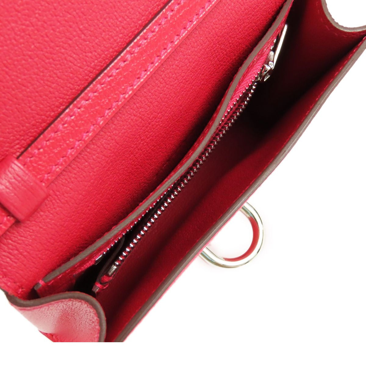 Hermes Chaine D'ancre to Go Compact Rose Silver Chevre Chamkila Bifold Wallet — view 5