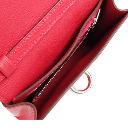 Hermes Chaine D'ancre to Go Compact Rose Silver Chevre Chamkila Bifold Wallet — view 5