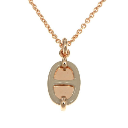 Hermes Necklace Mini Maillon PM Brown Marron Glace R Chaine D'ancre