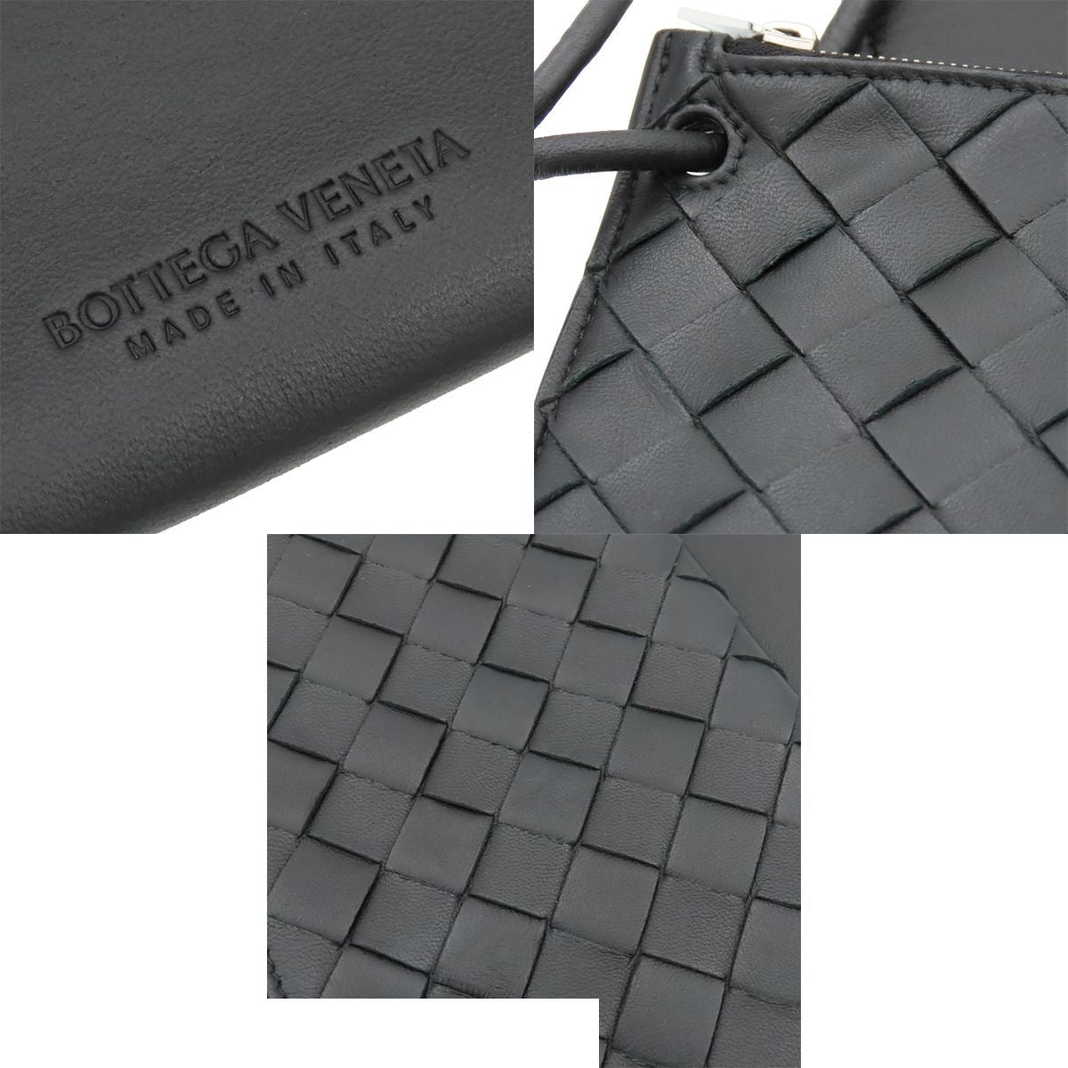 Bottega Veneta Intrecciato Double Pouch Black Leather Shoulder Bag — view 7