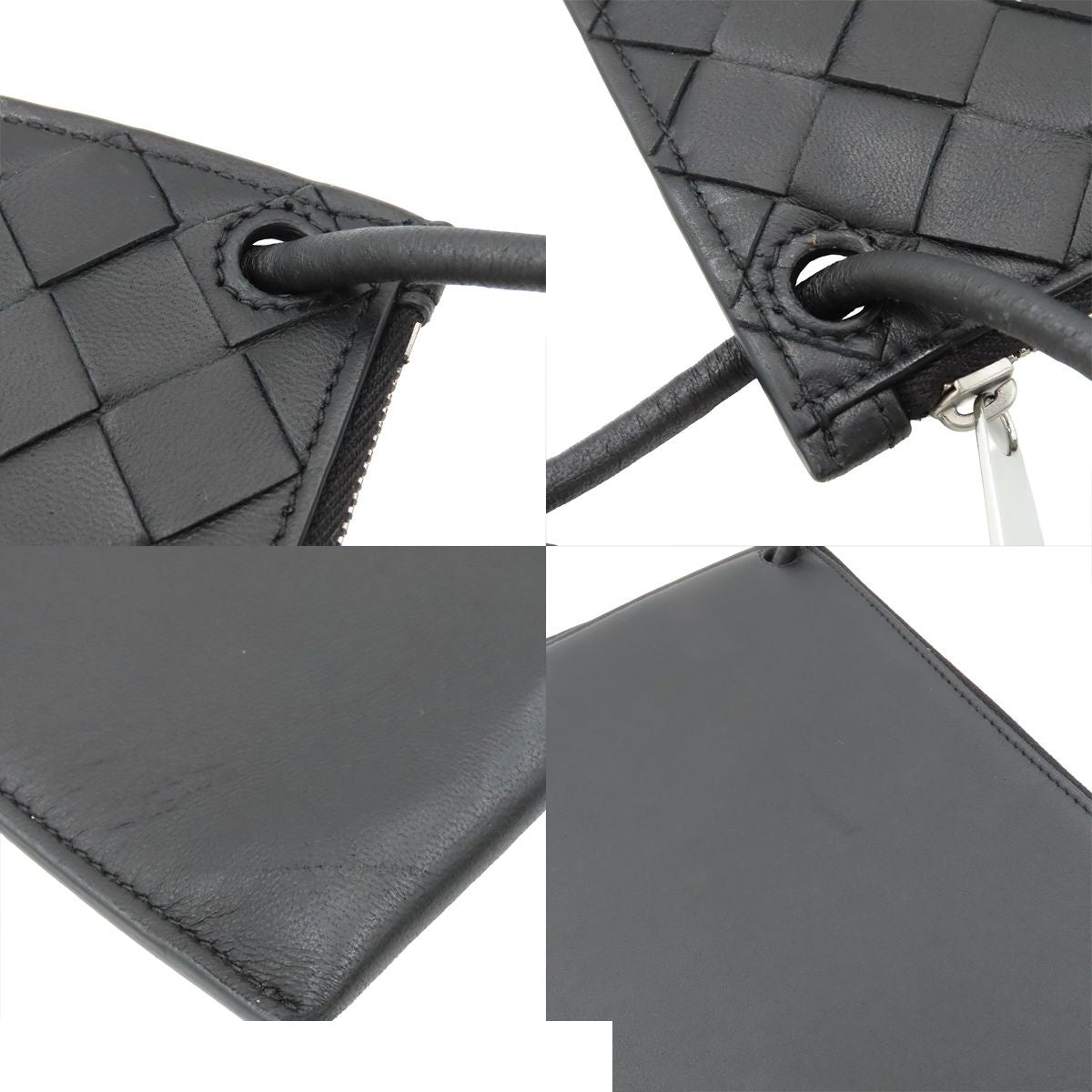 Bottega Veneta Intrecciato Double Pouch Black Leather Shoulder Bag — view 8