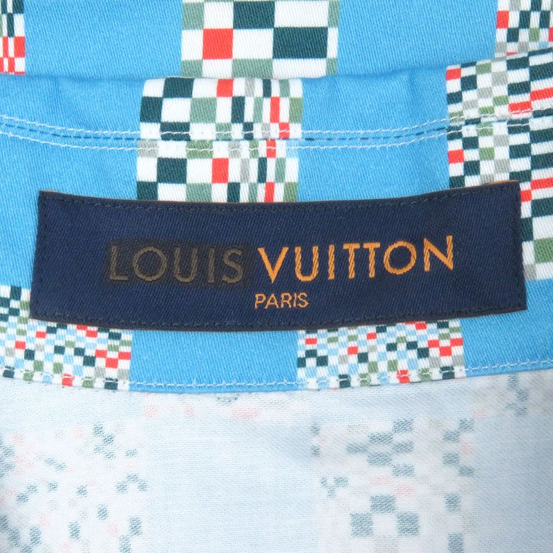 Louis Vuitton 21SS Distorted Damier 100% Cotton Total Pattern Open Collar