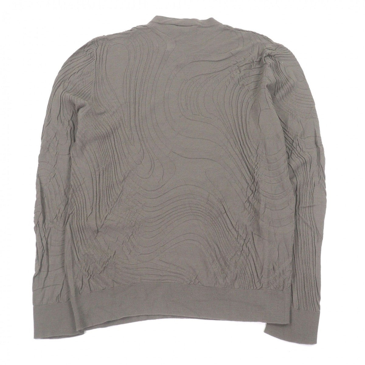 Hermes All Pattern Wool Lightweight Long Sleeve Knit Sweater Brown XL — view 3