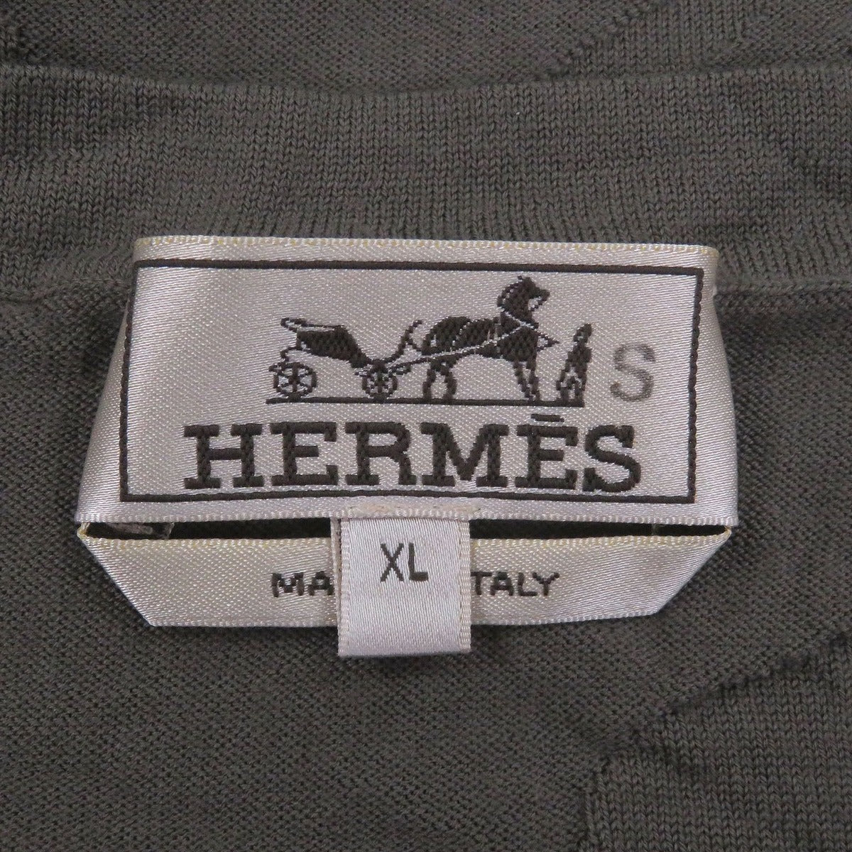 Hermes All Pattern Wool Lightweight Long Sleeve Knit Sweater Brown XL — view 4