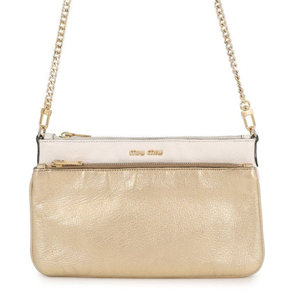 Miu Miu Miu Chain Shoulder Bag Logo Leather