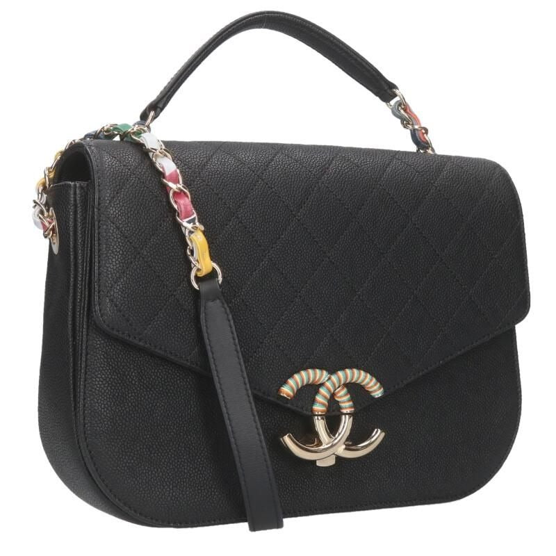 Chanel Half Coco Caviar Leather Chain Shoulder Bag