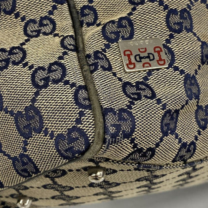 Gucci Tote Bag GG Canvas/sherry Line 145758 Canvas Beige Navy Red Silver