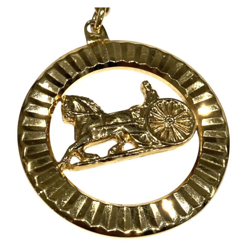 Celine 5: Carriage Circle Plate Necklace Women's Gold - Celine