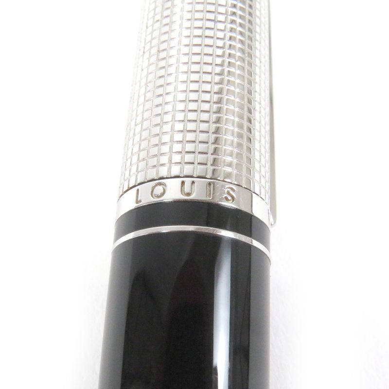 Louis Vuitton Doc Lacquer Twist Ballpoint Pen Black Silver Made In France Men's