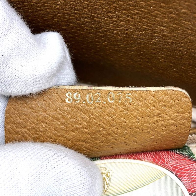 Gucci 89 02 075 Clutch Bag GG Supreme Canvas White Brown Ladies Men
