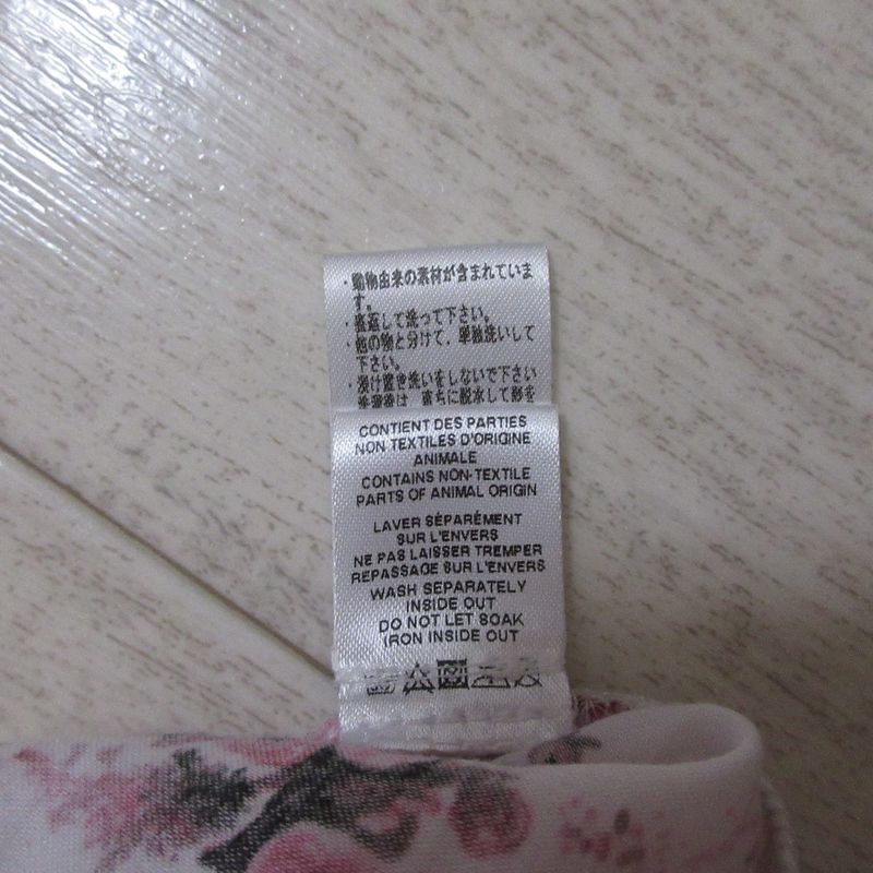 Christian DIOR Rose Print Floral Print Puff Sleeve Short Sleeve Pullover Kids