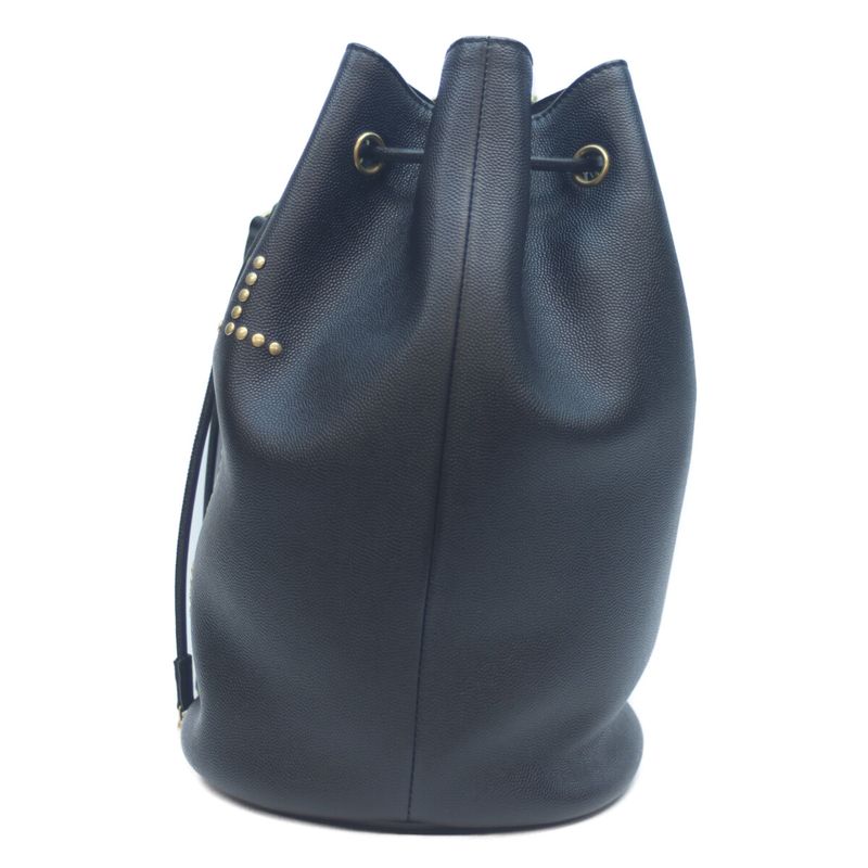 Chanel 28th As1045 Black Caviar Skin Deauville Drawstring Chain Shoulder Bag