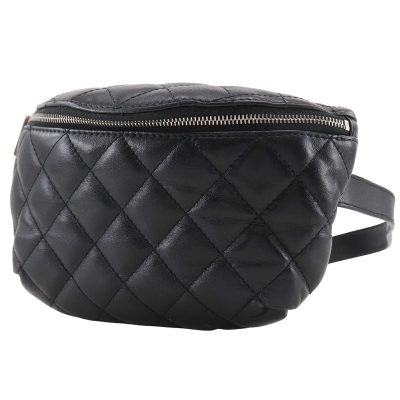 Chanel Matelasse Belt Bag Uniform Lambskin Black Women's Waist Bag