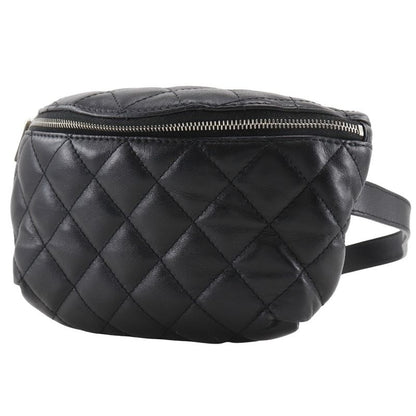 Chanel Matelasse Belt Bag Uniform Lambskin Black Women's Waist Bag