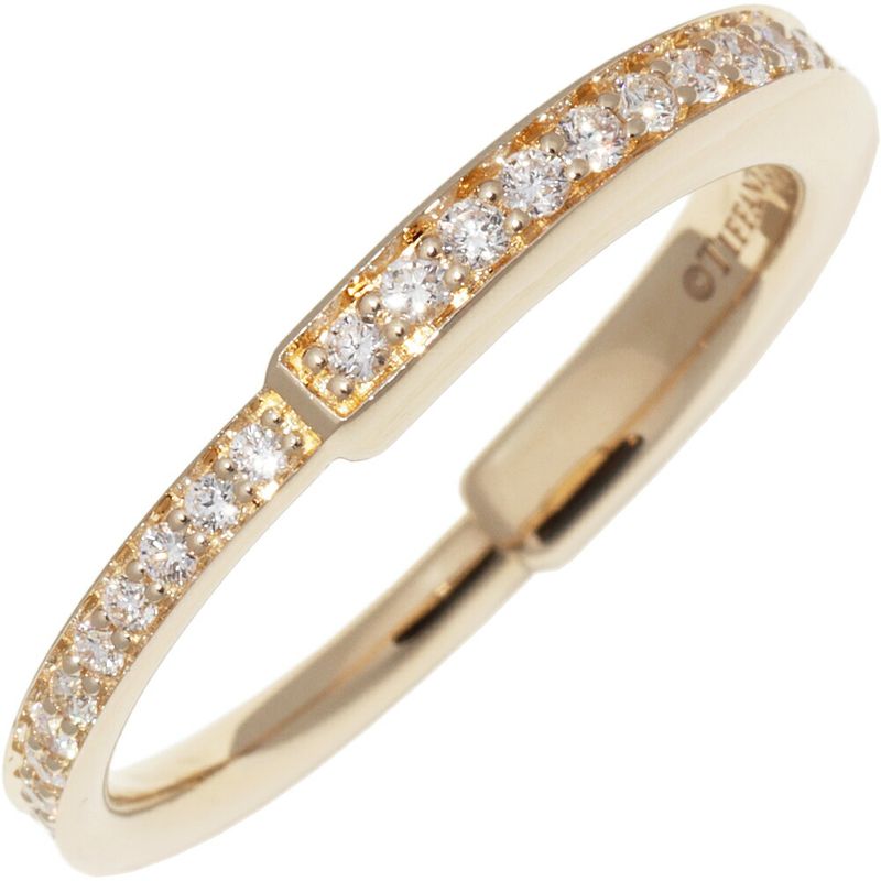 Tiffany & Co Ring 18K Yellow Gold Diamond 038ct Lock Ring Full Diamond