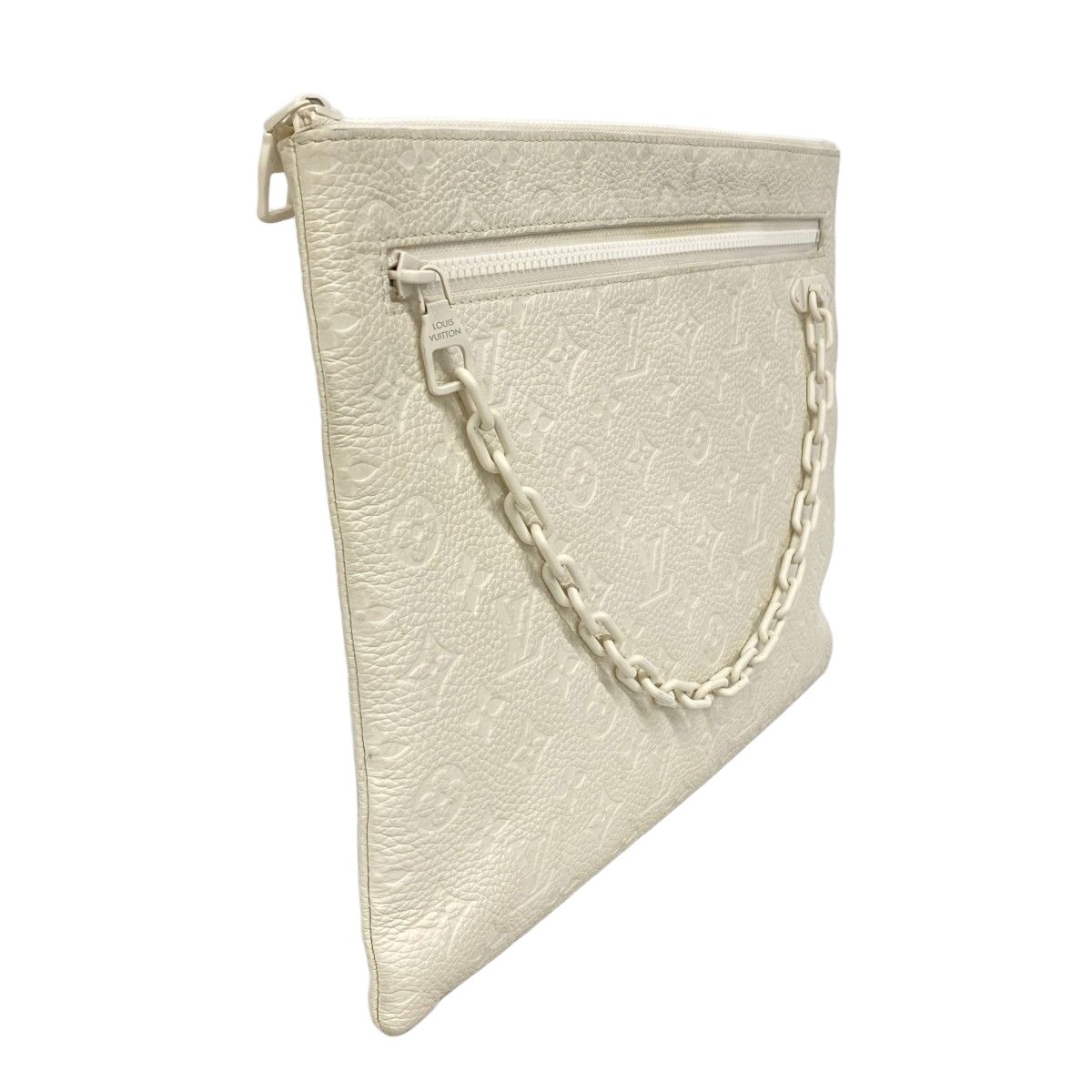 Louis Vuitton Clutch Monogram Taurillon Pochette Virgil Abloh Blanc — view 2