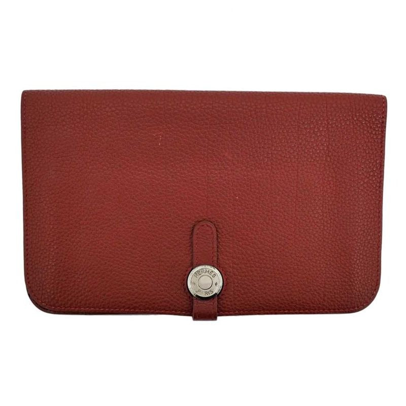Hermes Dogon GM Rouge Ash Silver Hardware Togo E-engraved Leather Long