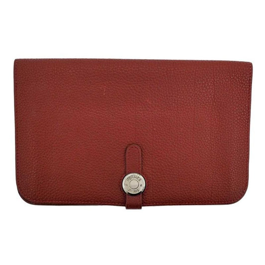 Hermes Dogon GM Rouge Ash Silver Hardware Togo E-engraved Leather Long