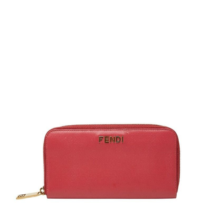 Fendi Zip Around Wallet Pink Leather