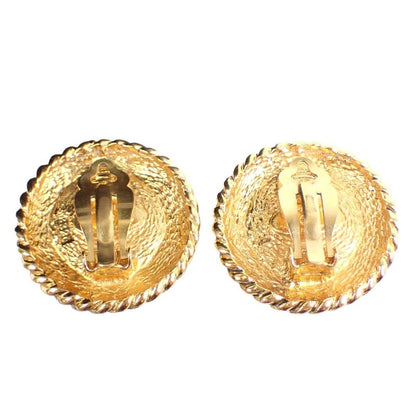 Chanel Engraved Large GP Earrings Chanel Gold