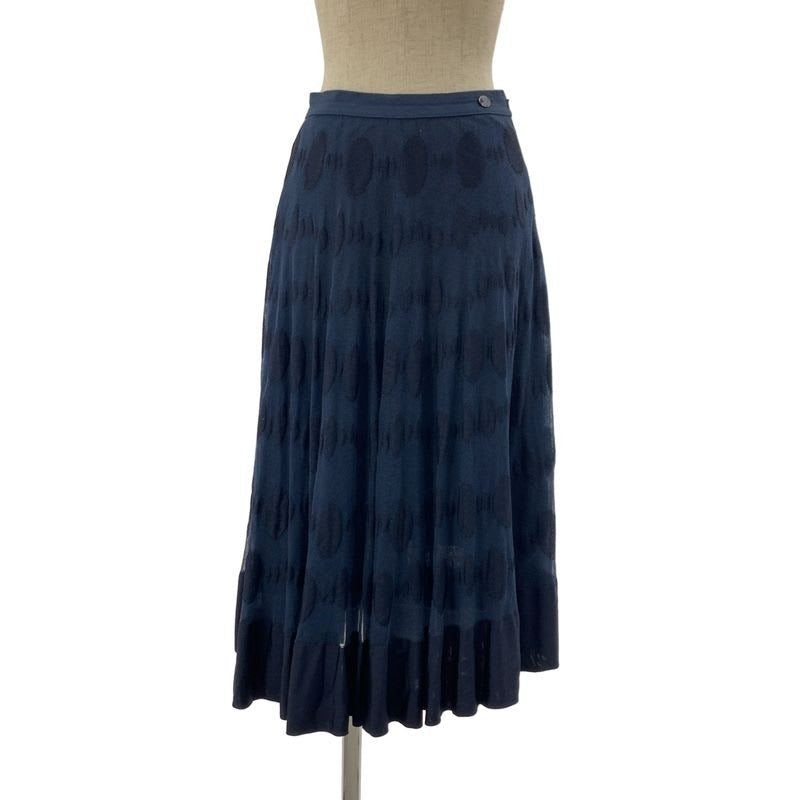 Chanel Polka Dot Sheer Long Skirt Navy