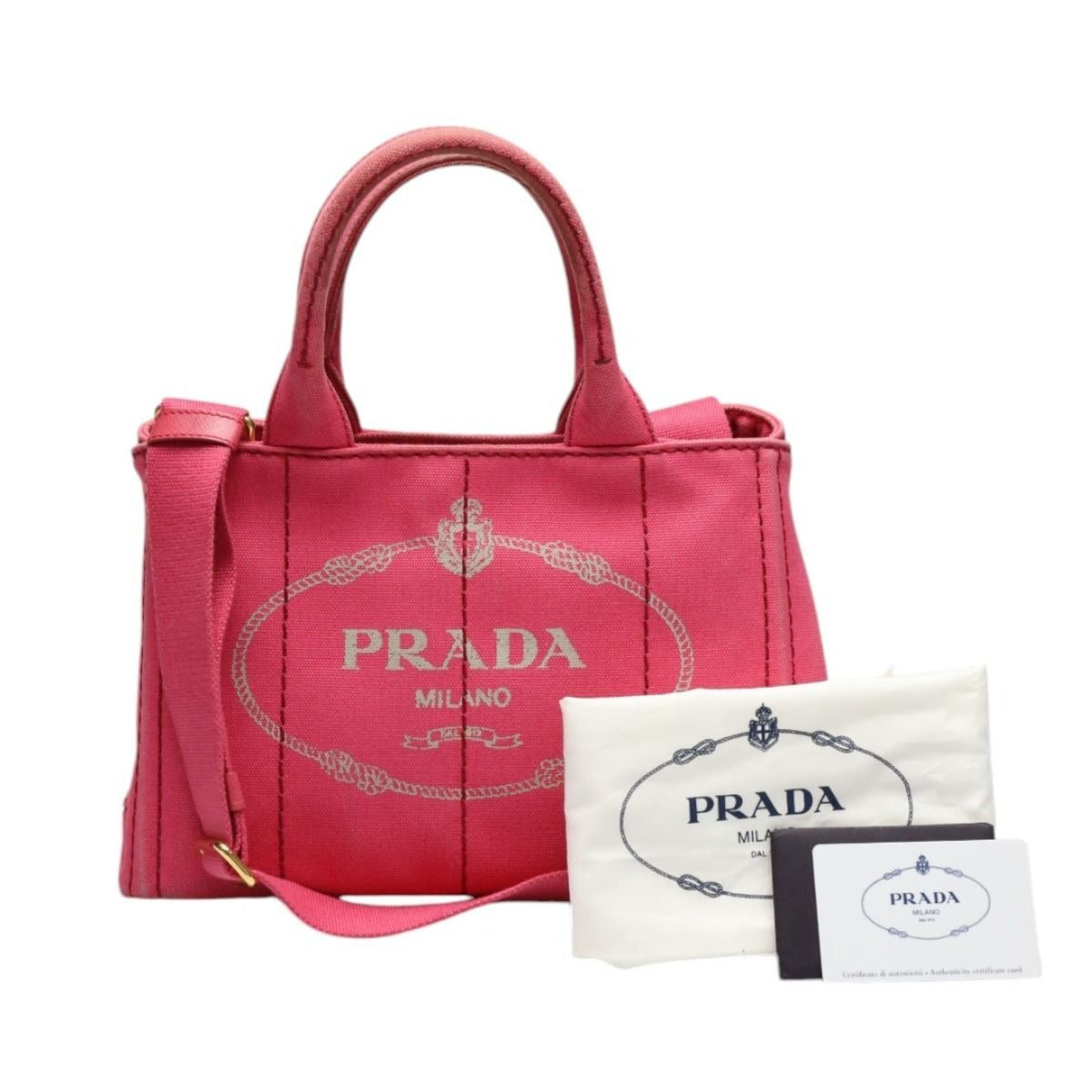 Prada 1 Bg439 Canapa Handbag Mini Tote Bag Pink