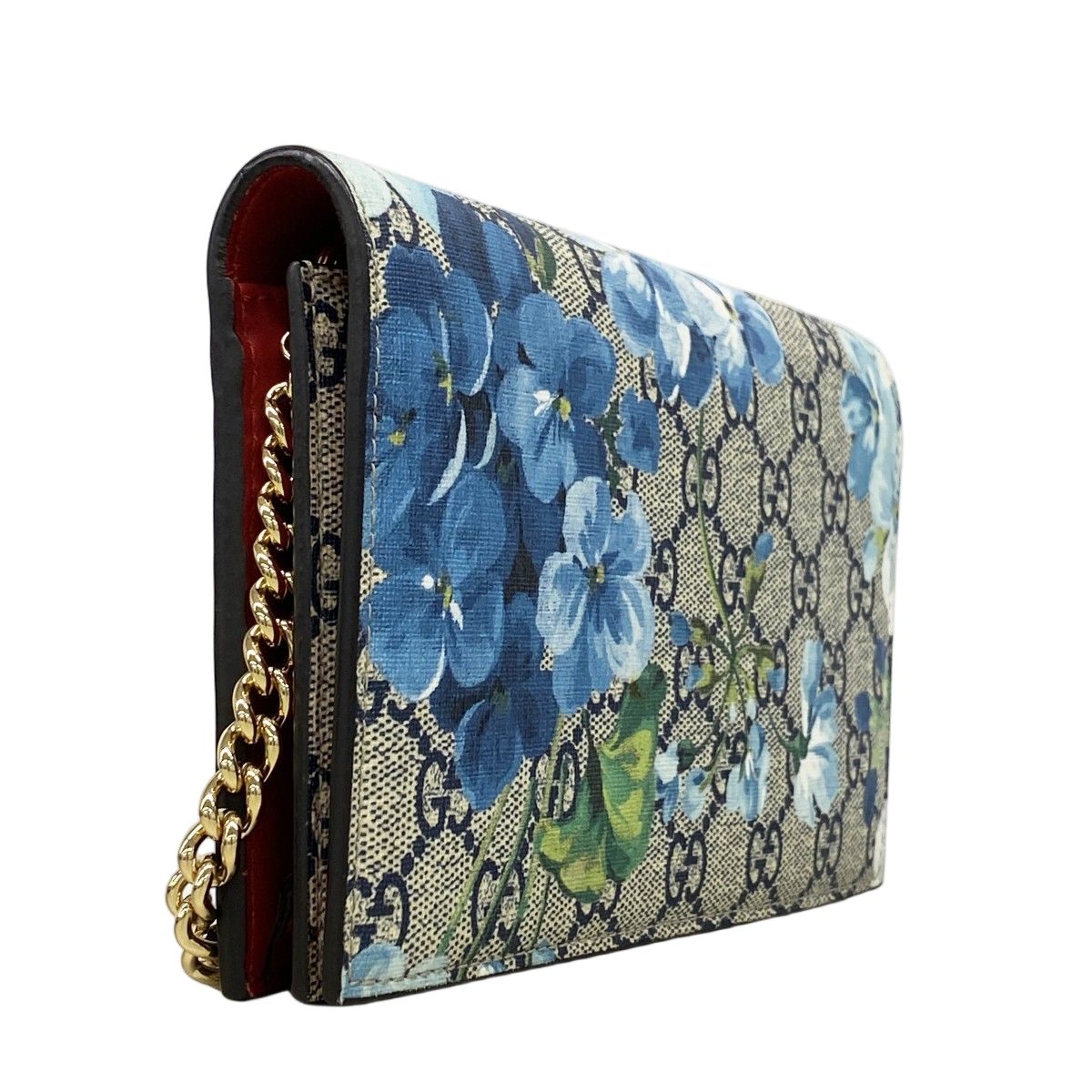 Gucci Shoulder Wallet GG Blue Mus Beige Gold — view 2