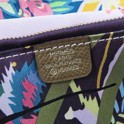 Hermes Azap Long Silk Quin Etoupe Vaux Epson Long Wallet Engraved W With Box