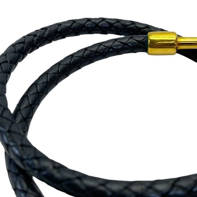 Hermes Bracelet Choker Necklace Jumbo Leather Metal Black Gold