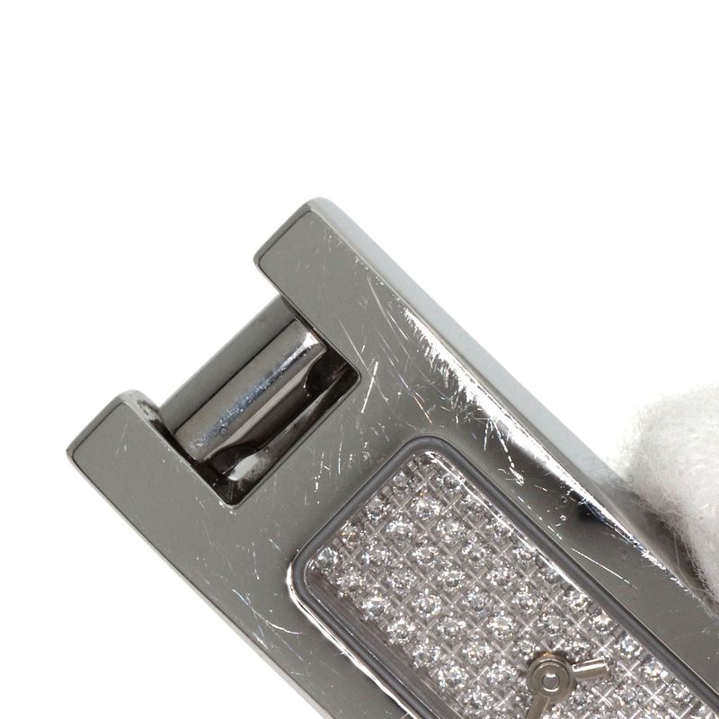 Gucci 3900l Square Face Dial With Diamonds Wristwatch SS Ladies