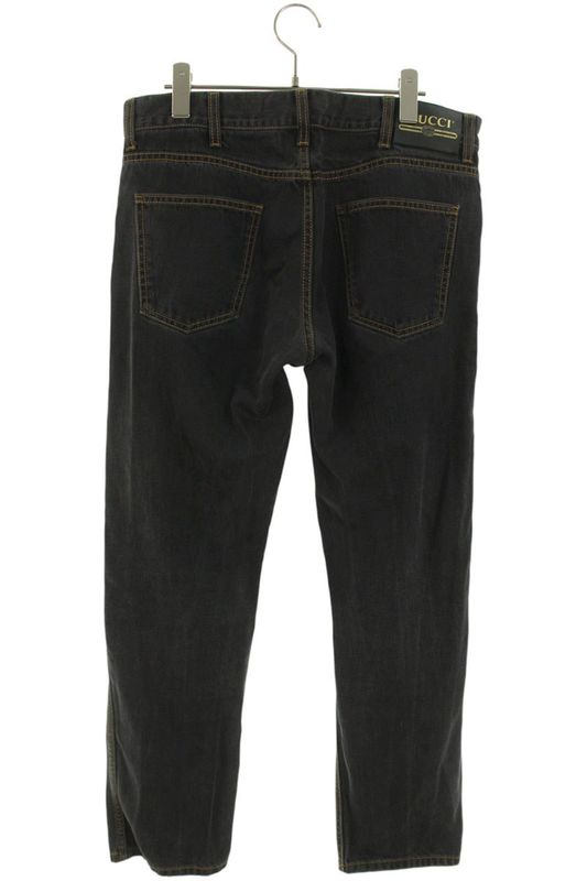 Gucci 408637 Xdap2 Tapered Denim Pants With Embroidery Men's 34