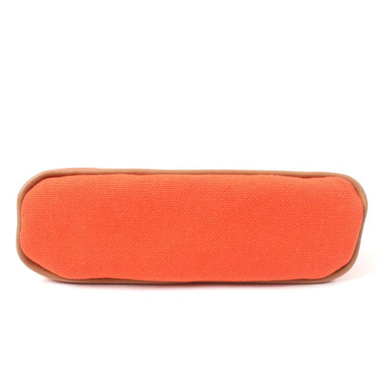 Hermes Bolide Pouch Mini Silver Hardware H Logo Canvas Pouch Orange With Box