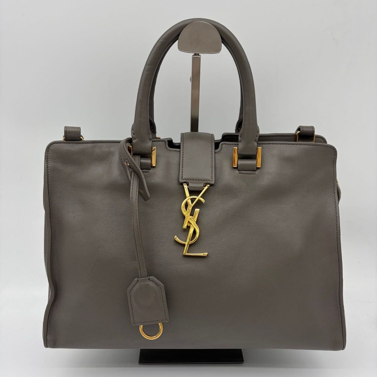 Saint Laurent Paris YSL Yves Baby Cabas Handbag 2-Way Gray — view 3