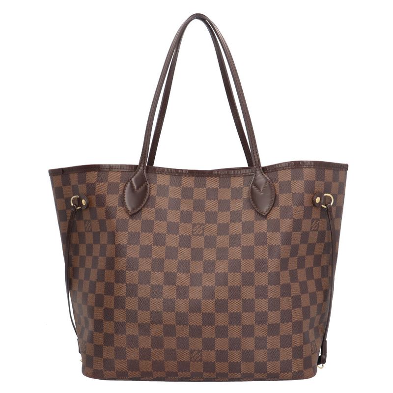 Louis Vuitton Neverfull MM Damier Tote Bag Damier Canvas N51105 Brown Ladies